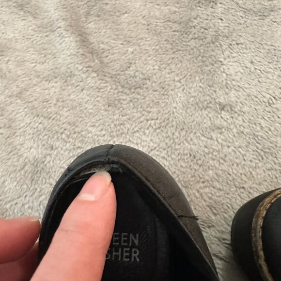 Eileen Fisher Black Leather Lace Up Oxford Loafers Shoes Women's 9.5 - Picture 5 of 8